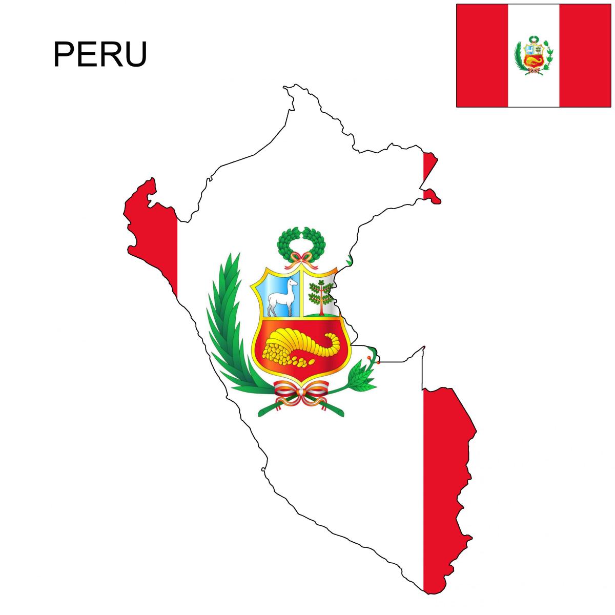 peta dari Peru bendera