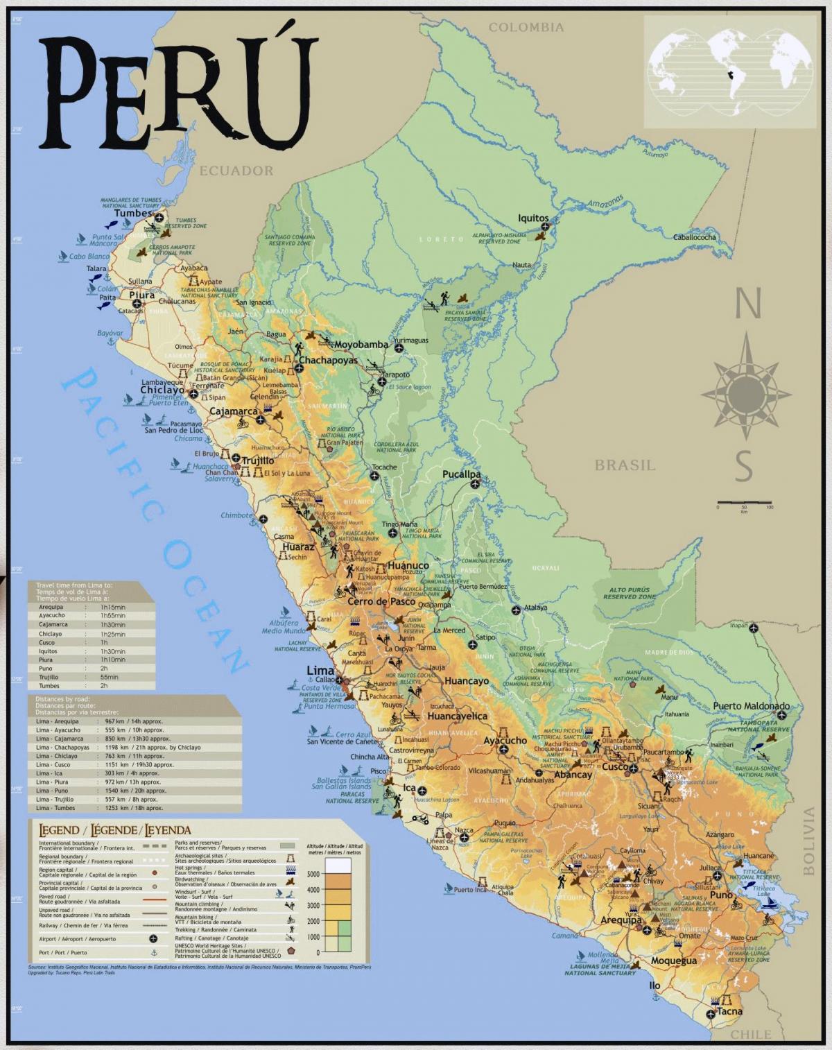 Peru wisata peta