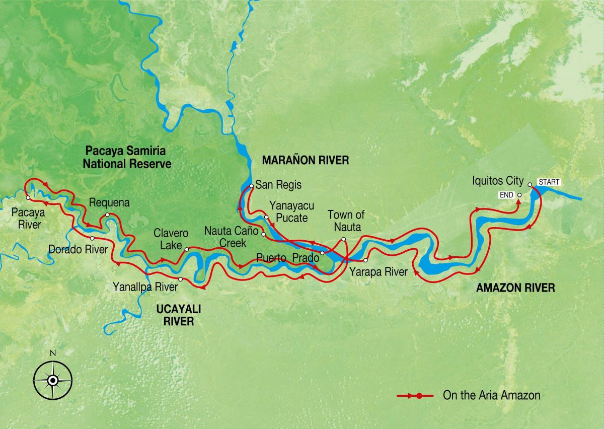 peta dari sungai amazon Peru