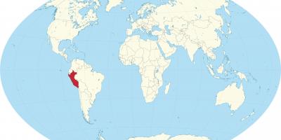 Peta dunia yang menunjukkan Peru