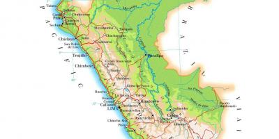 Peta dari peta fisik dari Peru