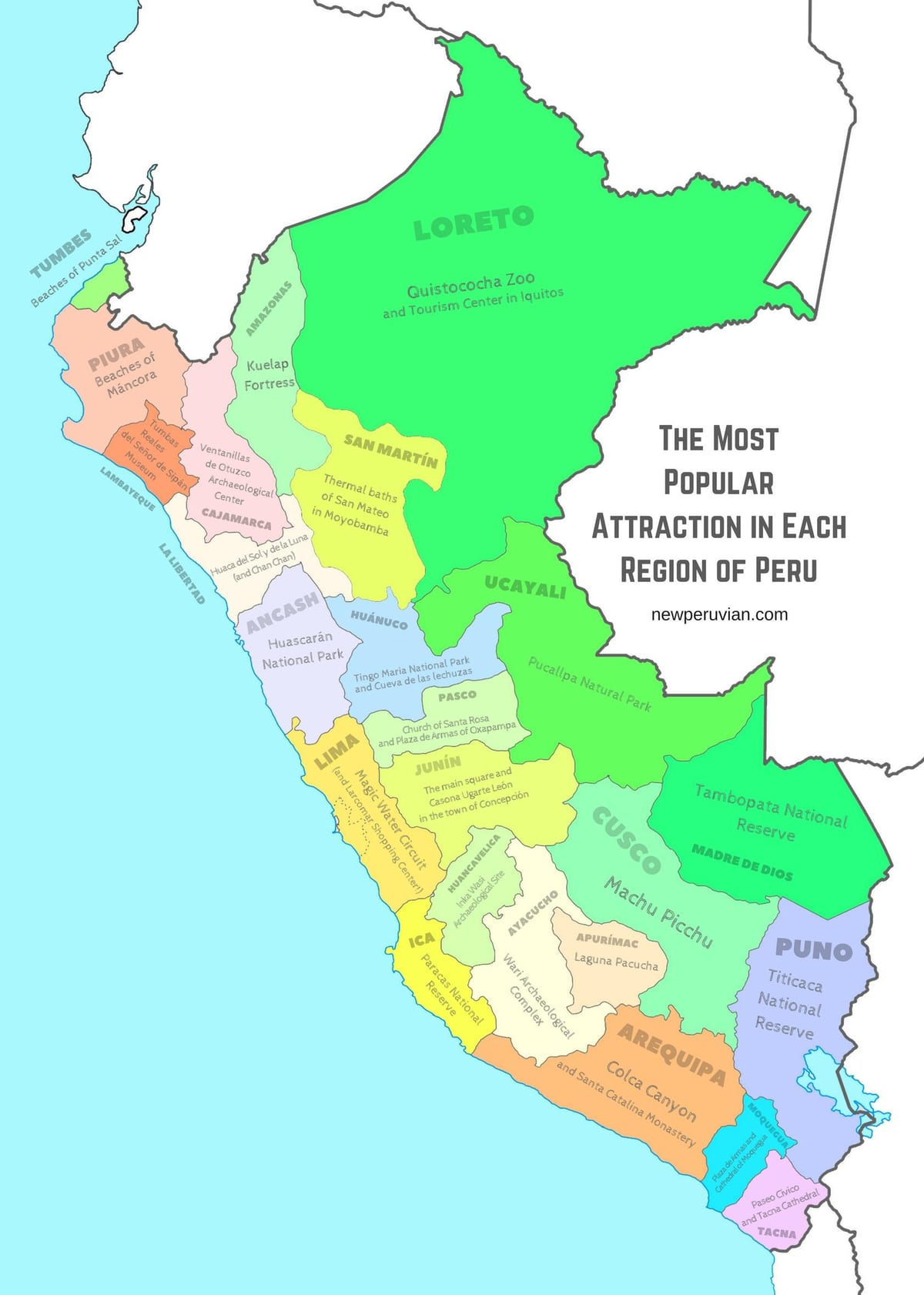peta dari Peru wisata