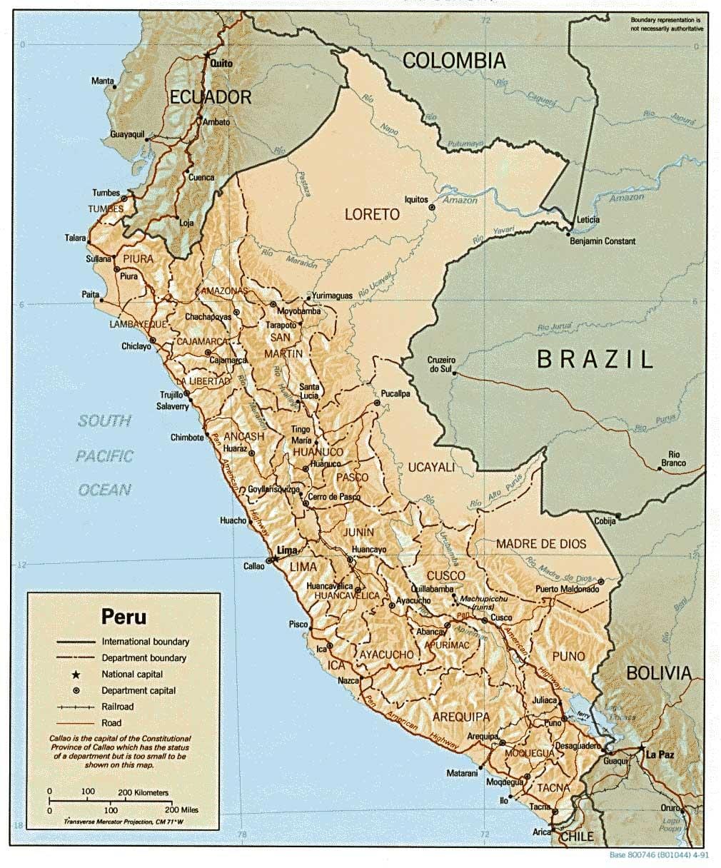 peta dari Peru surf