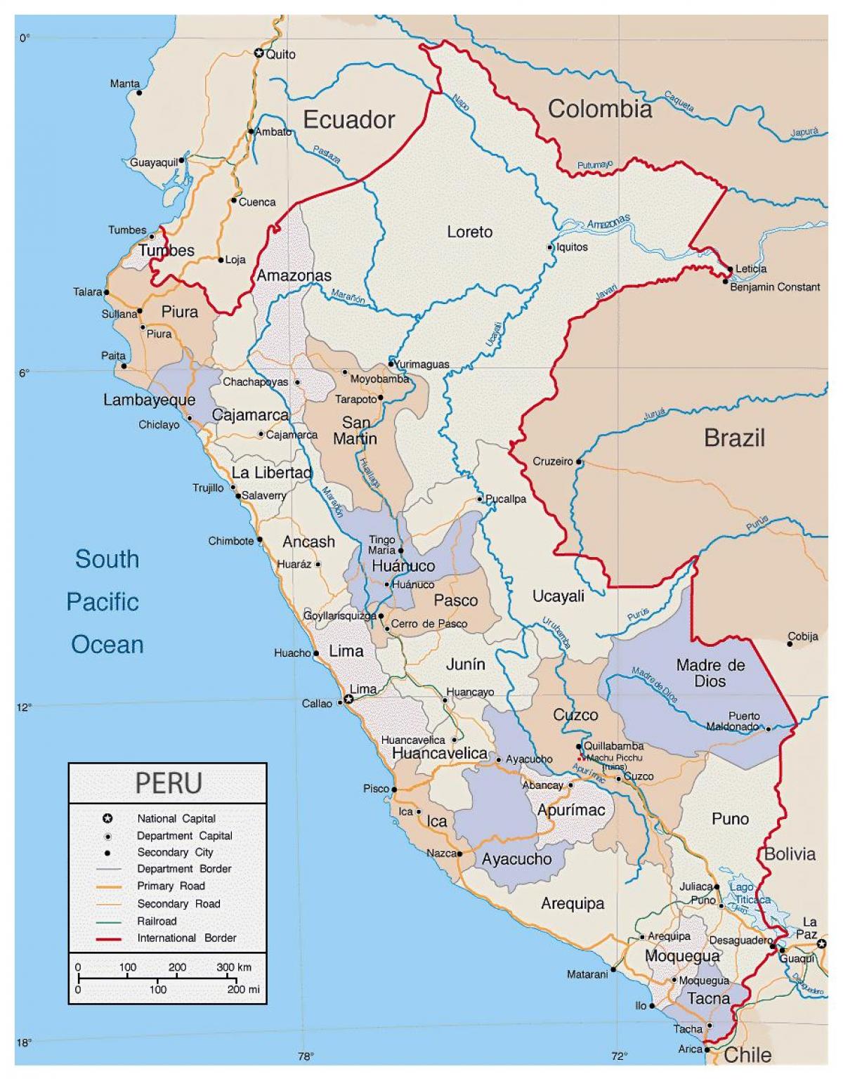 peta dari peta rinci dari Peru