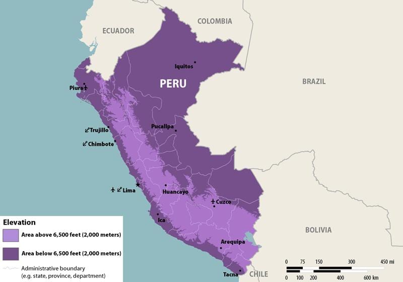 peta dari zika Peru