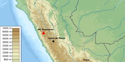 Ketinggian peta Peru