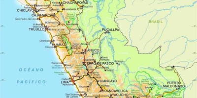 Pegunungan Andes Peru peta