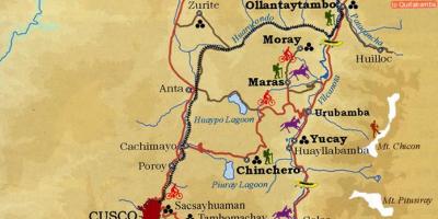 Peta dari sacred valley, Peru cusco